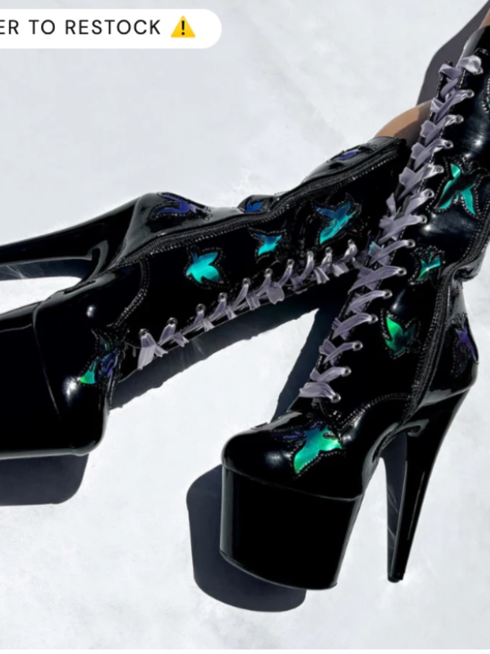 Hella Heels Butterfly Boots Size EU 38 (7-7.5)